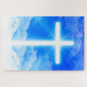 Puzzle Cross of Light Jesus Christ Customizable Christian (Horizontal)