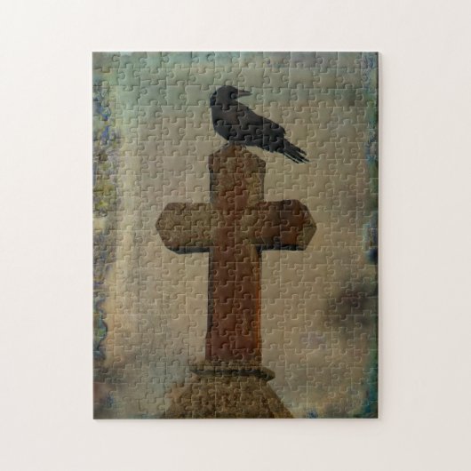 Puzzle Crow de nuit gothique grungy (Vertical)
