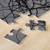 Puzzle Crows Silhouette Soleil brillant Arbres Scène goth (Côté)