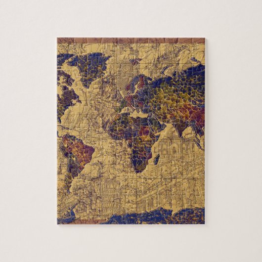 Puzzle cru de carte du monde (Vertical)