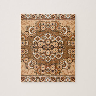 Puzzle cru oriental blanc beige brun de motif de