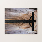 Puzzle Crucifix avec Jésus-Christ. Abbaye gothique d'Alco (Horizontal)