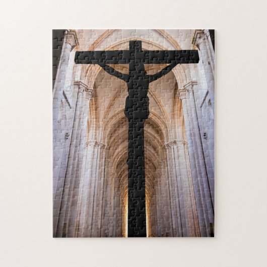Puzzle Crucifix avec Jésus-Christ. Abbaye gothique d'Alco (Vertical)