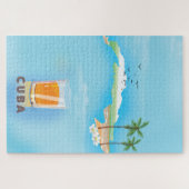 Puzzle Cuba carte illustrée de voyage affiche (Horizontal)