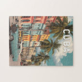 Puzzle Cuba Illustration Travel Art Vintage (Horizontal)