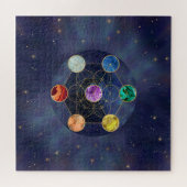 Puzzle Cube de Metatron Chakras Géométrie sacrée (Horizontal)