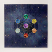 Puzzle Cube de Metatron Chakras Géométrie sacrée (Vertical)