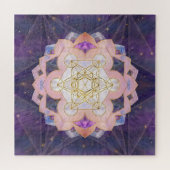 Puzzle Cube de Metatron dans le lotus de Gemstone (Horizontal)