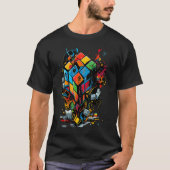 Puzzle Cube Exploding Speed Cubing 80's Youth Vint T-shirt (Voorkant)