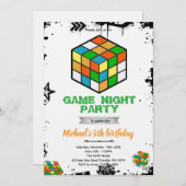 Puzzle Cube Game Party Invitation (Devant / Derrière)