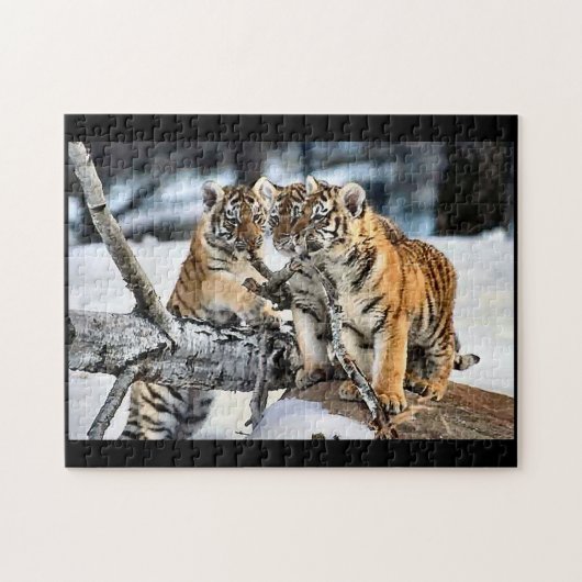 Puzzle Cubes de tigre en jeu (Horizontal)