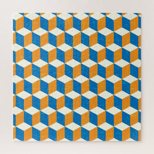 Puzzle Cubes isométriques rétro, illusion géométrique (Vertical)