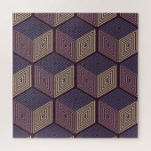 Puzzle Cubes violets : Vintage géométrique sans joint (Horizontal)