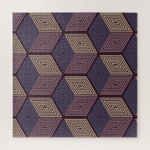Puzzle Cubes violets : Vintage géométrique sans joint