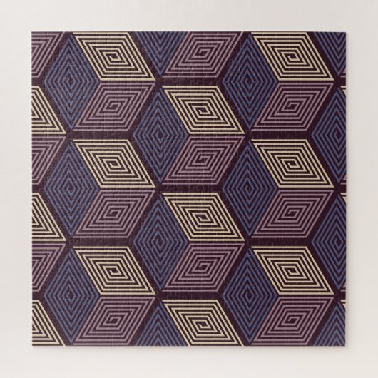 Puzzle Cubes violets : Vintage géométrique sans joint (Vertical)