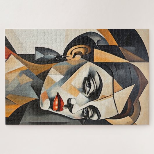 Puzzle Cubisme Abstrait Portrait Picasso Inspiré Femme (Horizontal)