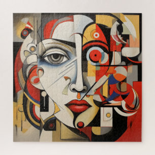 Puzzle Cubisme Femme Art Abstrait