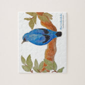 Puzzle Cuckooshrike bleu sur la branche Aquarelle Bird (Vertical)