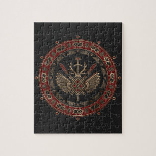 Puzzle Cuir de Gungnir - et or noirs et rouges