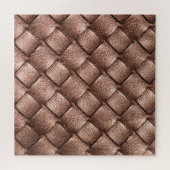 Puzzle Cuir tissé, arrière - plan couleur bronze. (Horizontal)