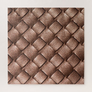Puzzle Cuir tissé, arrière - plan couleur bronze.