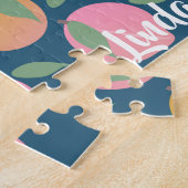 Puzzle Cuire Pêcher Orange Fruit Motif rose (Côté)