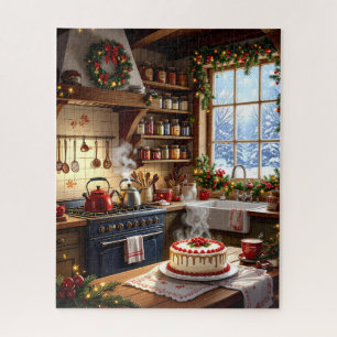 Puzzle Cuisine de Noël confortable avec gâteau de vacance
