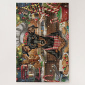 Puzzle Cuisine de vacances allemande Pinscher : Noël fest (Vertical)