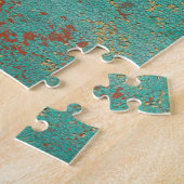 Puzzle Cuivre Turquoise Bleu Orange Texture Brown (Côté)