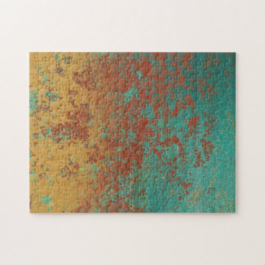 Puzzle Cuivre Turquoise Bleu Orange Texture Brown (Horizontal)