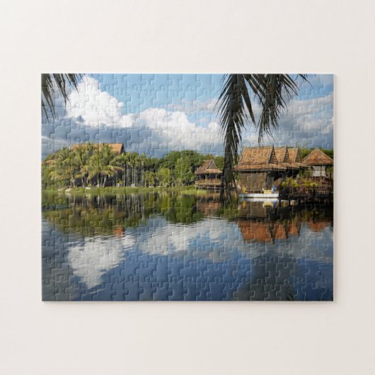 Puzzle culturel cambodgien de village (Horizontal)