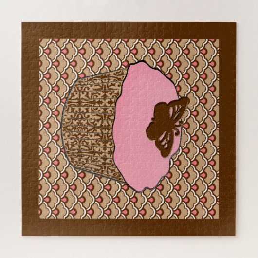 Puzzle Cupcake rose fraise (Horizontal)