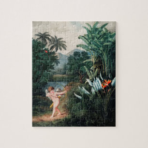 Puzzle Cupid Inspiring Plants with Love Illustration Art