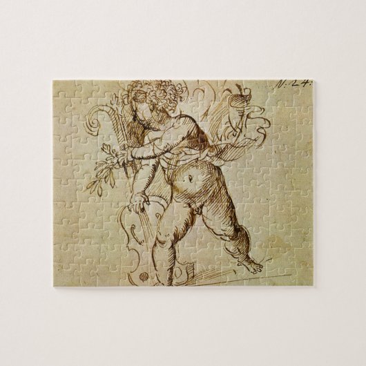 Puzzle Cupidon avec un violon par Domenico Campagnola (Horizontal)