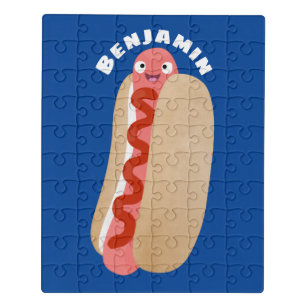 Puzzle Curieux hot dog Weiner dessin animé