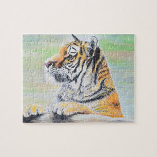 Puzzle Curieux tableau de tigre