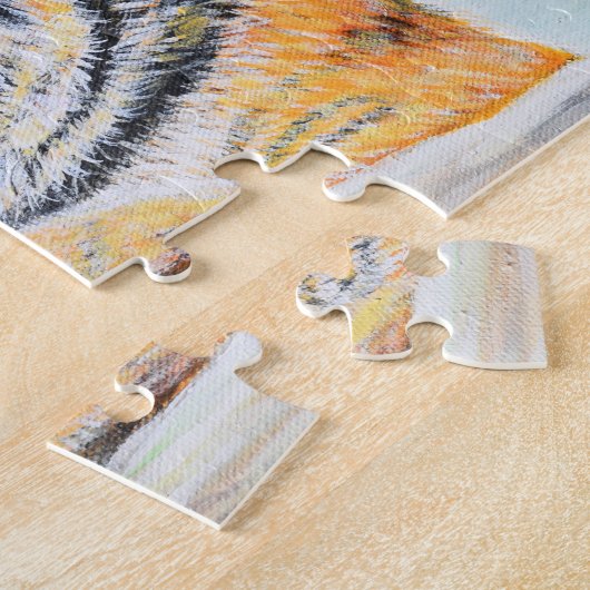 Puzzle Curieux tableau de tigre (Côté)