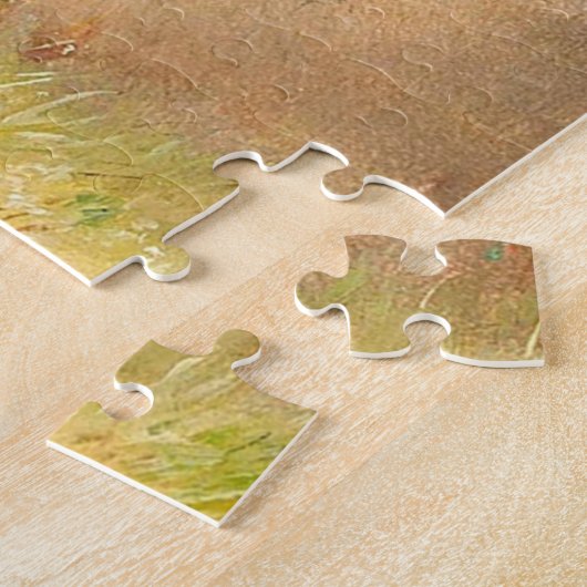 Puzzle Curious Dachshund Puppies and a Frog, painting (Côté)