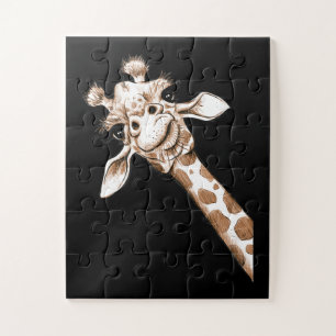 Puzzle Curious Giraffe Funny Zoo Animal Costume Cadeau