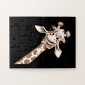 Puzzle Curious Giraffe Funny Zoo Animal Costume Gift (Horizontal)