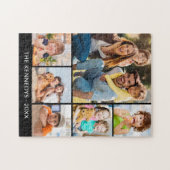 Puzzle Custom 6 Photo Collage Family Name Minimalist  (Horizontal)