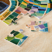 Puzzle Custom Barcelona Spain Watercolor Park Guell Retro (Côté)