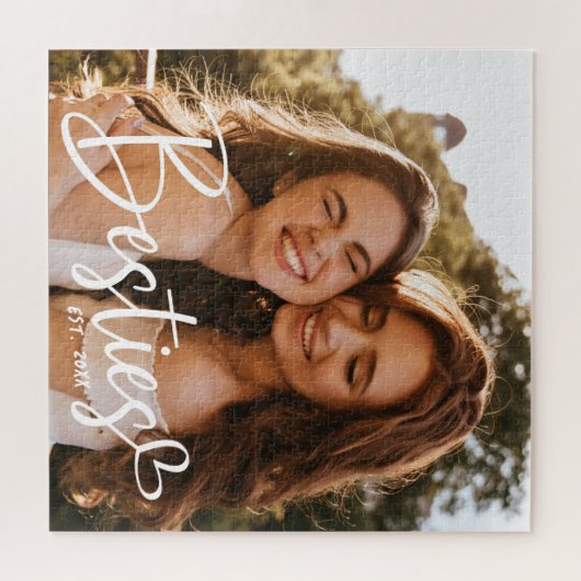 Puzzle Custom Besties BFF Modern Script Photo (Horizontal)