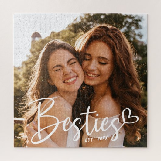 Puzzle Custom Besties BFF Modern Script Photo (Vertical)