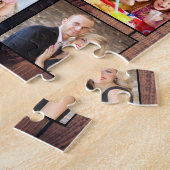 Puzzle Custom Family Photo Collage Reclaimed Wood (Côté)