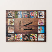 Puzzle Custom Family Photo Collage Reclaimed Wood (Horizontal)