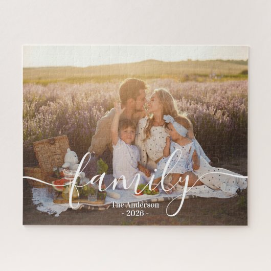 Puzzle Custom Family Photo – Personalized Last Name  (Horizontal)