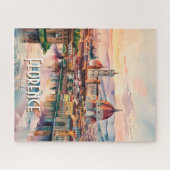 Puzzle Custom Florence Duomo Cathedral Watercolor Skyline (Horizontal)