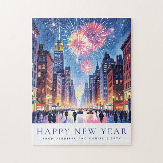 Puzzle Custom Happy New Year New York City Fireworks (Vertical)