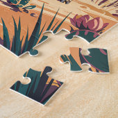 Puzzle Custom Joshua Tree Tortoise Retro Desert Landscape (Côté)